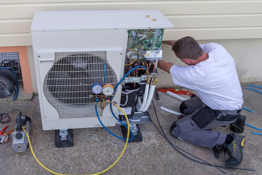 recycle metal scrap wire heat pump install